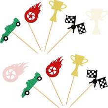Racing Car Cupcake Toppers Decorations For Sports Racing Theme Birthday Party Cakes, Sports Car Racing Cupcake Toppers Decorations - Multicolor - View 8