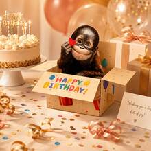 Fun Birthday 3D Pop-Up Card - Humorous 3D Animal Character Design, Comes With Colorful Paper, Suitable For Birthday, Anniversary, Mother's Day, Father's Day, Home Decor And Team Invitation, Gift Card, Colorful 3D Card - View 7