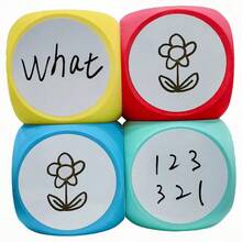 Interactive Game Prop/Reusable EVA Material Giant Dice/Party Activity Prop/Fun Classroom Teaching Tool, Writable And Erasable, Perfect For Enhancing Math And English Skills, Suitable For Educational Games, Classroom Activities, Party Games, Family Entertainment Night, Team Building And Outdoor Activities. This Fun Dice Can Perfectly Enhance The Party Game Atmosphere, Making It The Best Holiday Gift And An Ideal Choice For Gifting To Friends And Family. - Multicolor - View 4
