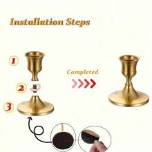 12/2 pièces Bougeoirs en forme de cône dorés, convenant pour la décoration de centre de table, la réception de mariage, la décoration de Noël, la décoration de la maison, la décoration d'Halloween/Noël, la décoration de la chambre - multicolore - Voir 9