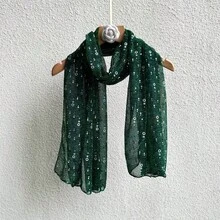 1pc Women's Lightweight Solid Color Sequin Headscarf Headpiece Middle Eastern Style Decorative Scarf Sun Protection Beach Shawl Suitable For Daily Use - Mint Green - View 9