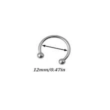 1/5pcs Stainless Steel Hoop Earrings Septum Ring, Silver Horseshoe Cartilage Piercing Jewelry Gift, Round Women's Style, Waterproof Non-Fading Hypoallergenic Body Horseshoe Ring, Nose Ring/Lip Ring Jewelry, 6mm/8mm/10mm/12mm/14mm, Music Festival/Y2K Festival/Autumn Winter Gift/Back To School, Unisex - Round-horseshoe Ring - View 8