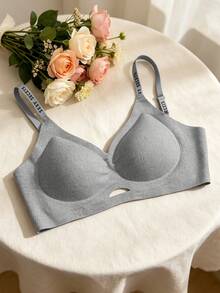 2件組女款鏤空運動內衣，舒適極簡時尚性感無鋼圈內衣 - 彩色 - 查看 4