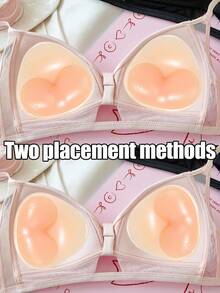 2 Peças Almofadas de Silicone para Maiô Bikini Feminino de Verão, Almofadas Modeladoras de Seios, Copos Invisíveis e Espessados, Levantam Seios Pequenos, Realçam o Decote, Adequado para Maiô Bikini, Roupa de Banho, Praia, Uso em Férias - Multicolorido - Visão 5
