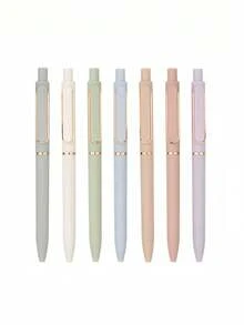 Set Pulpen Gel Morandi 1pc/5pcs, Pulpen Tinta Hitam Halus Gaya INS dengan Trim Emas Minimalis, Pulpen Tanda Tangan Latihan Ujian Kantor Pelajar yang Sangat Menarik, Paket Multi - beraneka warna - View 5