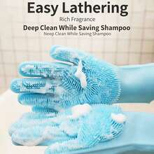 1 Pair Pet Grooming Cleaning Gloves, Dog & Cat Bathing & Shampooing Gloves, Magic Scrubbing Dishwashing Cleaning Sponge, Silicone Dehairing Gloves - Multicolor - View 4