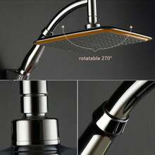 1pc 9 Inch Fixed Shower Head, Water-Saving Pressurized Rotating Rain Shower Head For Bathroom, Durable ABS Plastic Material, Plated, With Shower Extension Arm Handheld Shower Head, Modern Fashion Bathroom Accessory, Holiday Gift - 1 SHOWER HEAD - View 10