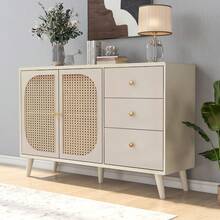Modern Sideboard Offwhite 120cm With Doors And Drawers - White - View 11