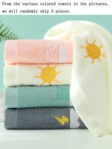 1/3/6/8件純棉可愛小長方形毛巾 9.84*17.71英吋，刺繡天氣圖案，男女皆宜，四季適用，高吸水性，柔軟快乾，適合浴室、廚房、節日禮物與居家使用 - 彩色 - 查看 13