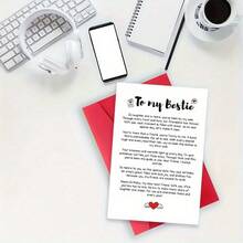 1pc Best Friendship Card With Envelope, Suitable For Friends, Sisters, Brothers, Best Friends, Missing You Card, Best Friend Day, Sincere Message, Creative Birthday Card. Happy Birthday To My Dear Best Friend - Sets - View 5
