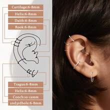1pc 316l Stainless Steel Gold-plated Seamless Nose Ring, Septum Clicker Piercing Jewelry For Men And Women - Black - View 11