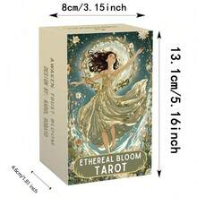 78張傳統塔羅牌套組，花卉主題設計，13x8cm，附紙本指南手冊，適合占卜遊戲 - 空靈綻放 - 查看 2
