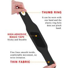 2pcs Soft Adjustable Wrist Braces For 6-8.3 Inch Wrist Circumference, High Elasticity Skin-Friendly Fabric Compression Wrist Support Band, Black Minimalist Full Coverage Design With Secure Thumb Loop And Reusable Hook And Loop Fastener, Even Pressure Fit To Wrist Contour - Multicolor - View 10