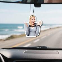 Shocked Woman Shrugging "WHAT" Funny Expression Car Air Freshener - A - 查看 8