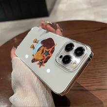 1件裝 臘腸狗圖案透明太空殼全包覆 TPU 手機殼 - 彩色 - 查看 3