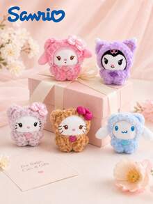 SANRIO 1個 10cm/3.9in 絨毛豹紋熊掛飾鑰匙圈，包包吊飾背包掛件，可愛書包裝飾，適合女孩、兒童、青少年的生日、情人節、畢業禮物 - 彩色 - 查看 10