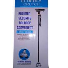 Foldable Walking Cane With Articulated Base, 4-Point Support, And LED Light - View 2