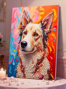 1 Set Pearl Painting - Dog, Frameless DIY Diamond Painting Kit, Includes Pearls, Perfect For Bedroom Decor, Living Room Decor, Room Decor And Art Exhibition, Birthday Gift - A - View 3