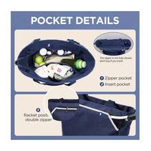1PC Outdoor Tennis Court Handbag For Leisure Play, Multi-Compartment Storage For Rackets And Water Bottles, Commuting Tote Bag - Multicolor - View 6