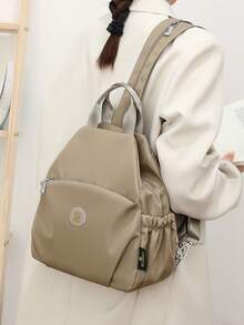 New Backpack For Women, Commuting, Casual, Versatile, Outdoor - Khaki - View 3