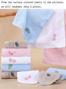1/3/6/8件純棉可愛小長方形毛巾 9.84*17.71英吋，刺繡動物圖案，男女皆宜，四季適用，吸水性強、柔軟、快乾，適合浴室、廚房、節日禮物與居家使用 - 彩色 - 查看 10