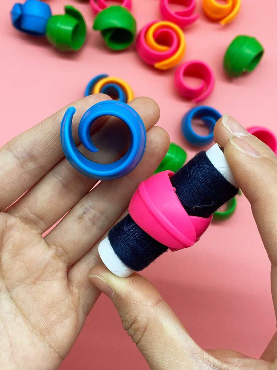 [10pcs]Colorful Silicone Spool Pins, Flexible Anti-Slip, Bright Macaron Style Spool Core Buckle, Suitable For Sewing Thread, Cross Stitch Thread, High Cost-Performance Sewing Supplies For Beginners And Home Use - Silicone Spool - View 1