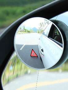 2pcs 360° Rotating Frameless Car Blind Spot Mirrors, Silver Wide Angle Rearview Mirrors, Adjustable Blind Spot Mirrors Suitable For Sedan, Truck, SUV - one-size - View 4