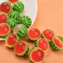 5/10/20/40pcs Watermelon Slice Bouncy Balls, Realistic 3.2cm Design, Solid Rubber, Suitable For Desk Decor, Party, Pet Play And Gashapon Prizes - Multicolor - View 1