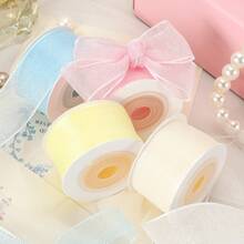 5 Rolls Colorful High Density Polyester Ribbon, Soft Touch, Flower Gift Packaging, Fruit Basket Decoration Bows, Cake Baking Packaging Ribbon, Handmade Sewing Ribbon DIY Bows - Style 2 - View 2