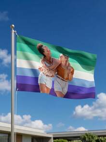 客製化七彩條紋旗 LGBTQ+ 同性戀驕傲旗，可印製個人照片圖像，適合四季、節慶、週年紀念，送給家人的個性化禮物，不含旗桿 - 彩色 - 查看 2