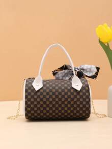 Vintage Printed Women's Handbag For Daily Shopping, Silk Scarf Chain Fashion Versatile Tote Bag, Women's Pillow Bag - Multicolor - View 5