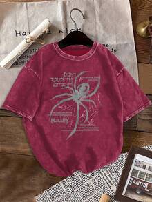 [Envío en 24h desde DE/FR/ES]Camiseta holgada informal con estampado de araña, cuello redondo, para mujer, ropa de verano para mujer, regalo perfecto - 1 imagen principal - Ver 9