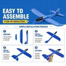 Hand-Thrown Boomerang Airplane, EPP Foam Material Outdoor Toy, Durable Crash-Resistant Hand-Launched Glider Airplane, Flight Model Gift - Multicolor - View 7
