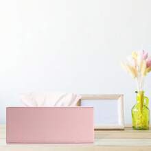 Sumnacon Tissue Box Cover Rectangle Tissue Box Stylish PU Tissue Box Holder With Magnetic Bottom, Decorative Leather Tissue Holders For Living Room Bathroom Home Office, Pink, Small - ColorA - View 8