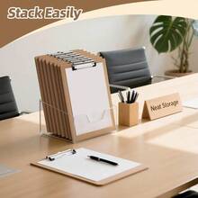 16 Pack Clipboard 8.5x 11 Letter Size Clip Boards Bulk, A4 Wooden Hardboard Office Clipboards Pack Classroom, Work-Meetings, Brown - 16 - View 3