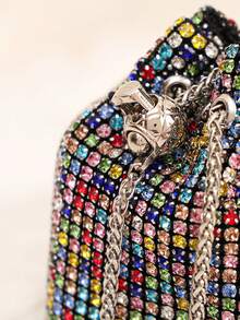 Elegant Women's Sparkling Rhinestone Bucket Bag/Glitter Bag New Elegant Party Bag Fashion Rhinestone Bag Women's Stylish Party Bag Handbag Shoulder Crossbody Bag A Valentine's Day Gift Birthday Gift For Women - Multicolor - View 6