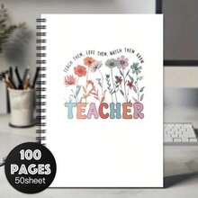 Te1pc Of An Aesthetically Thank You Notebook For Teachers, Designed As A Teaching Journal And Record Book. This Fun Notebook Includes Motivational Quotes And Office Planners, Serving As A Diary Planner For Work - One Book (50 Pages, 100 Pages) - View 6