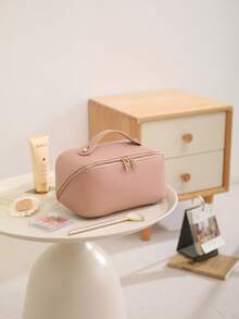 1 Stück PU-Leder Wickeltasche, Wickelaufbewahrungstasche für Mama und Papa, flache offene Make-up-Tasche, Kosmetiktasche für Jungen und Mädchen, Schulanfang, Baby-Essential - Verschiedenfarbig - Übersicht 14