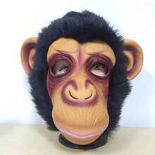 Rubber Black Fur Monkey Face Latex Ape Mask Gorilla Mask Funny Animal Full Face Head Cover Halloween Cosplay Prop Christmas Holiday Party Performance Mask - 1pc Monkey Mask - View 6