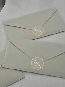 1/10/20/40/80/160/320pcs Custom Gold Foil Botanical Wedding Stickers, Personalized Gold Wedding Favour Labels, 4-6cm,Various Patterns,Clear Wedding Envelope Seals,Clear Wedding Stickers With Gold Foil,Infinity For Wedding Favors, Cups Labels Stickers - Multicolor - View 8