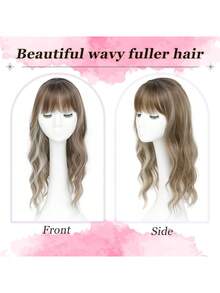 360° 3D Hair Accessory For Women, Sparse Top Design, 22-Inch Curly Wavy Hair Piece With French Layered Hair Clip, Suitable For Daily Wear And Parties, Halloween - Multicolor - View 4