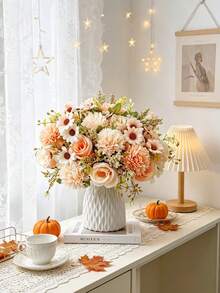 1/3 Pcs Artificial Flowers, Silk Rose Bouquet, Silk Daisy Dandelion, Bulk, Suitable For Wedding, Home Party Decoration, Table Centerpieces, Valentine's Day, Gifts, Birthday, Graduation, Autumn Decor, Etc. - Champagne - View 2