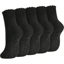 1/3/5/6/8/9/10 Paia di Calze Sportive da Donna Calcuit, Combinazione Multicolore, Costolatura Verticale, Fascia Antiscivolo, Suola in Silicone Antiscivolo, Stile Coppia, Adatte per Tutte le Stagioni, Tessuto a Maglia, Multifunzionali Casa/Fitness/Yoga/Pilates - Multicolore - Visualizzare 13