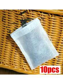 200/100/10pcs Tea Bags, Tea Strainer Filter Bags With Drawstring Closure, Non-Woven Fabric Natural Tea Filter Bags - Quality Upgrade - View 9