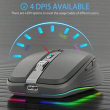 HXSJ Chuột không dây 2.4G Dual-Mode Bluetooth 5.1 bằng nhựa ABS, chuột máy tính im lặng 2400dpi cho văn phòng doanh nghiệp - Xem 7