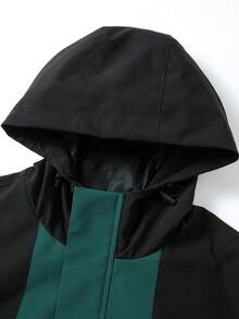 Women's Spring/Autumn Hooded Jacket Plus Size - Dark Green - View 5