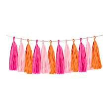 Rose Red Pink And Orange Tassel Garland Banner Paper Tassels For Party Decorations,Pack Of 15 - Orange - View 2