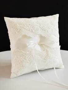 Wedding Ring Pillow Lace Pearl Ivory Bearer Cushion For Your Perfect Wedding Party - Lace Ring Pillow - View 5