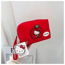 SANRIO 1件官方授權 Hello Kitty 絎縫蓬鬆手提化妝包,加厚防震大容量盥洗旅行收納包,可愛便攜化妝收納袋,送給女孩子的禮物 - 查看 10
