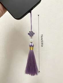 New Chinese Style Chinese Knot Tassel Phone Lanyard Faux Jade Bead Mini Thin Cord Vintage Oriental Bag Key Charm Multi Color Available - Baby Pink - View 8